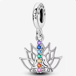 🌻 S925 Sterling Silver Chakra Lotus charm